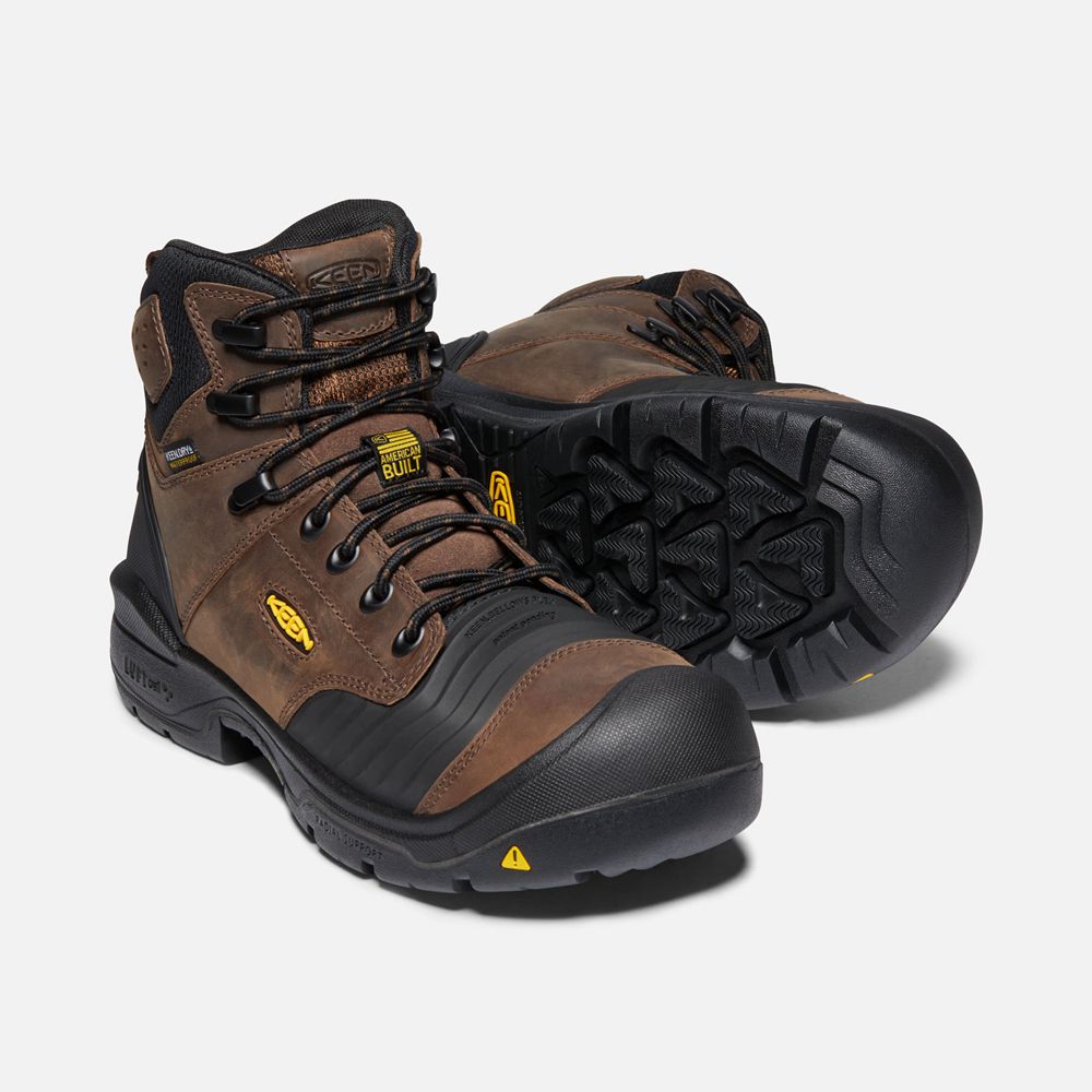 Keen Trekking Bot Erkek Kahverengi/Siyah - Portland 6\" Waterproof (Carbon-Fiber Toe) - Türkiye ODKT7